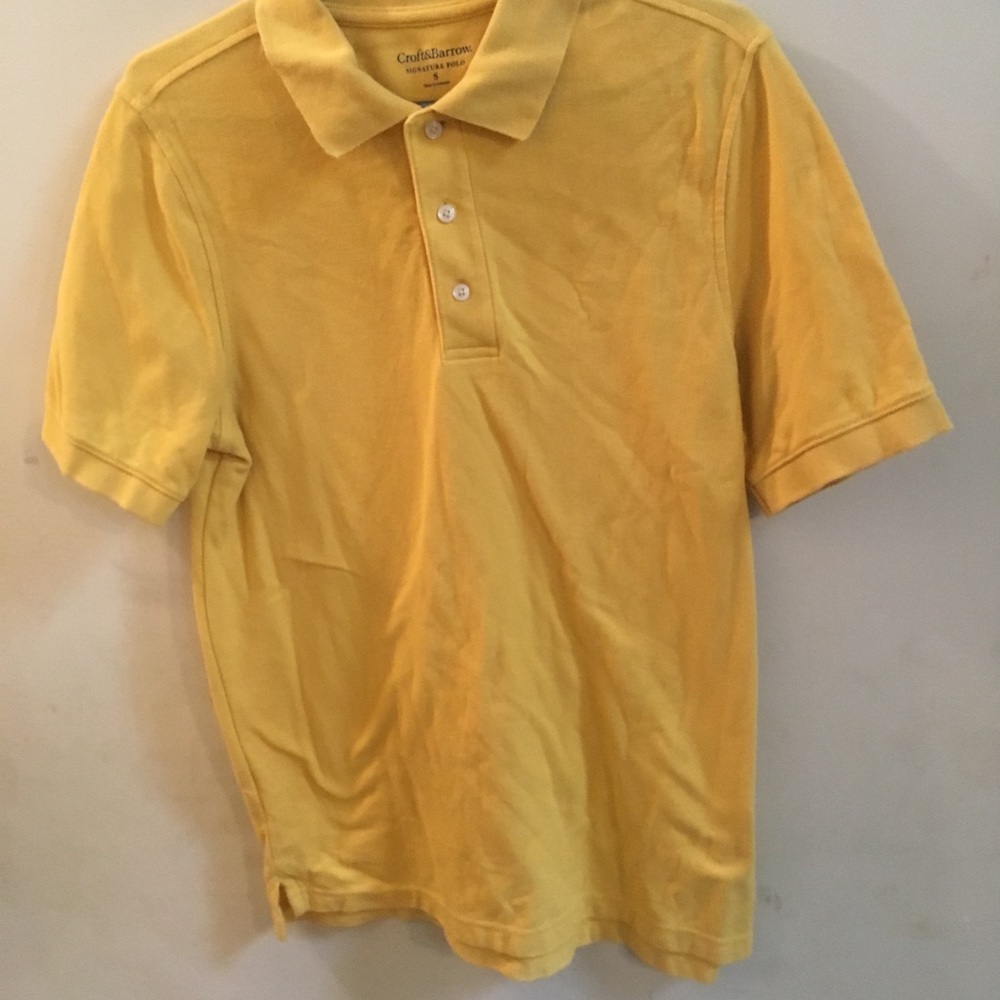 ✨3/$30 Croft & Barrow Mens Yellow Polo Shirt Small - Picture 2 of 4